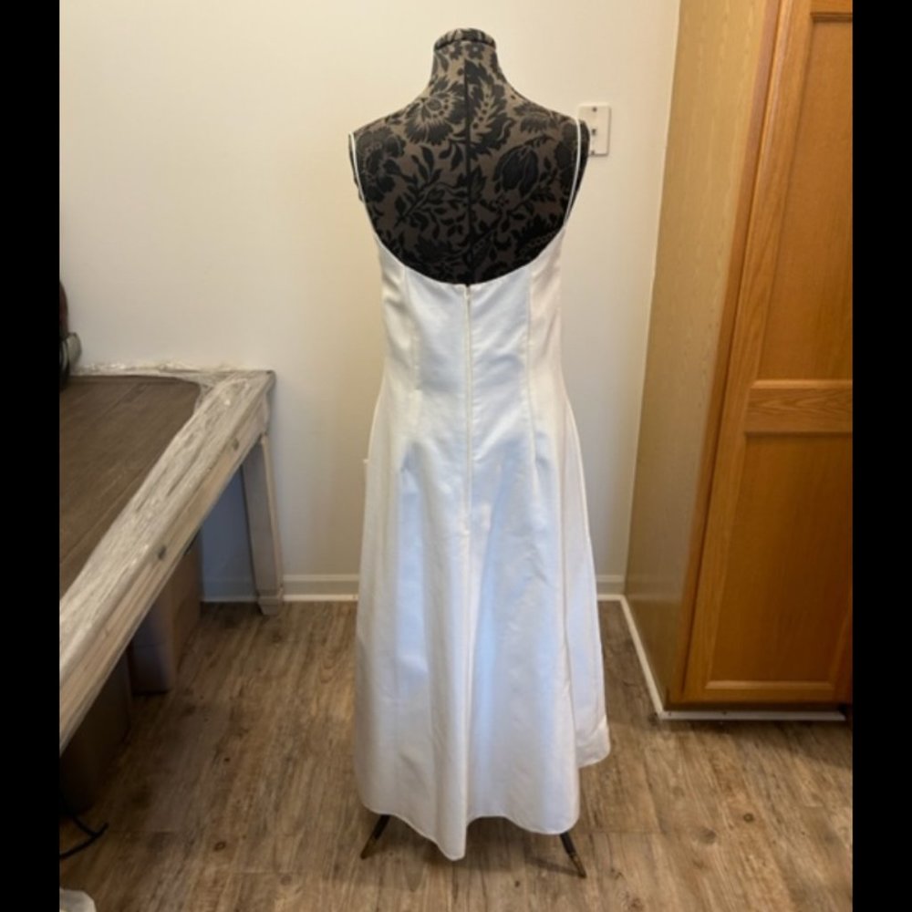 Vintage Bill Levkoff a line midi dress w/ flower & rhinestone embroidery detail - Picture 4 of 4